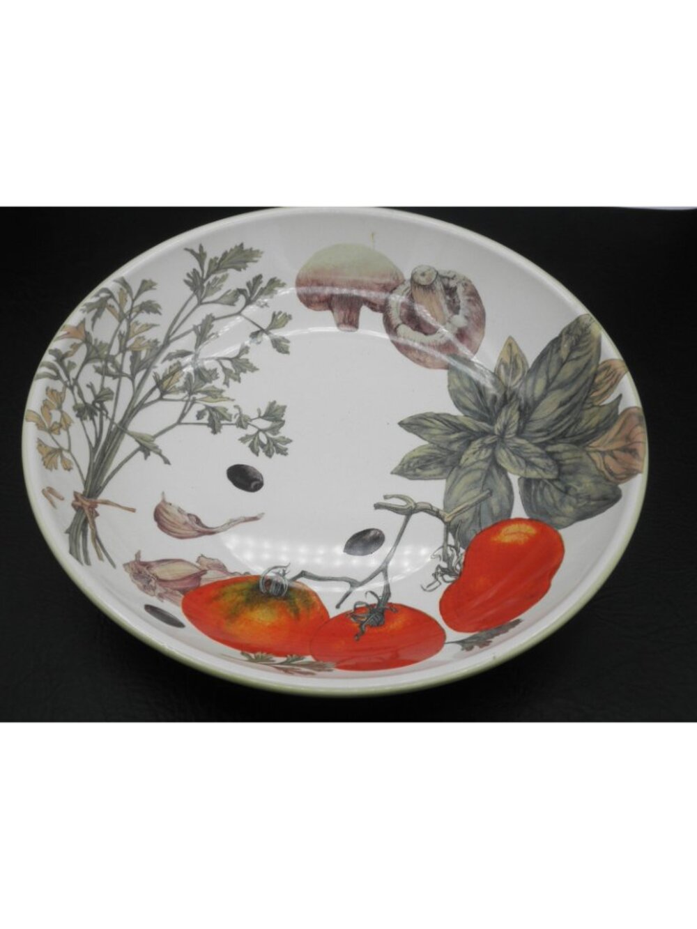 WSO27 by Williams Sonoma 13 inch Pasta Serving Bowl Vegetables & Herbs Vintage - Picture 6 of 7